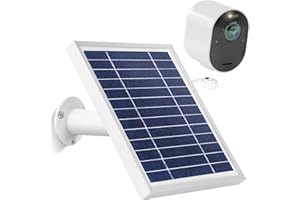 Uogw Solar Panel Charger Compatible with Arlo Pro 4/Arlo Ultra 2/Arlo Pro 3/Arlo Ultra/Arlo Pro 5S 2K/Go 2,with 11.5ft Waterproof Magnetic Charging Cable,Adjustable Mount-Silver(NOT for Arlo ES)