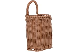 Toyvian Hanging Storage Basket Woven Kitchen Office Bathroom Wall-mounted Flower Plant Basket