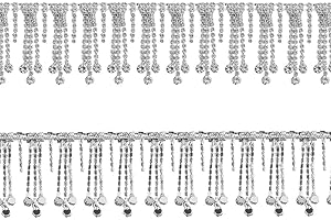 XINGYHENG 1 Yard Crystal Ribbon Tassel Chain Diamond Tassel Close Trimming Welding Claw Chain Strand String Decorated Chain for Crafts Project Birthday Decorations and Arts Furniture Clothing
