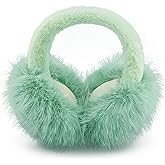 WATAME Earmuffs for Women Girls Faux Fur Fuzzy Headband Foldable Ear Covers Cold Weather Accessory