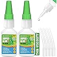 Thin CA Glue, 30g x 2 PCs Premium Cyanoacrylate Super Glue Fast Drying 2 CPS Viscosity Adhesive for Woodturning, Pen Making, Hobby, Fossil Prep, Inlays, Hardening, Stabilizing&More