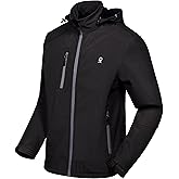 Little Donkey Andy Men’s Softshell Jacket with Removable Hood, Fleece Lined