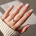 Glamnetic Press On Nails - Pearly Please | Super Short White French Tip Fake Nails, Extra Short Salon Quality French Manicure