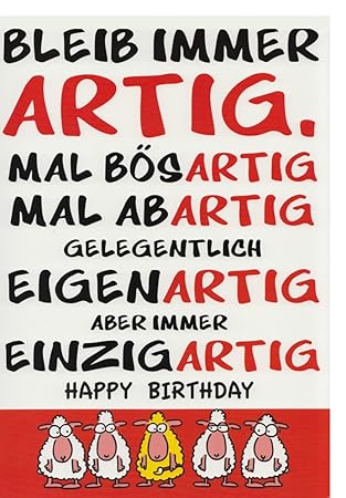 A4 Xxl Geburtstagskarte Mitspruch Bleib Immer Artig