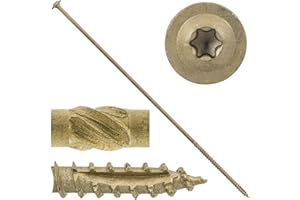 JAKE SALES #17 x 16" Construction Lag Screw Exterior Coated Torx/Star Drive Heavy Duty Structural Lag Screw Far Superior to Common Lag Screws - Modified Truss Washer Head - 25 SCREW COUNT