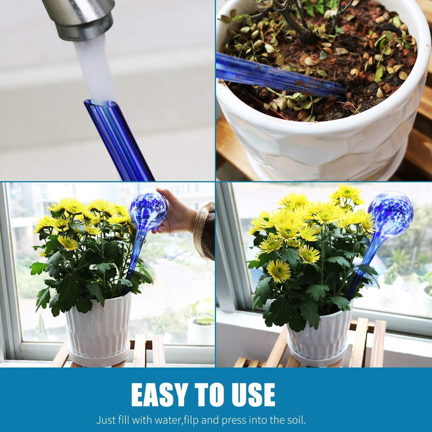 Brajttt Plant Watering Globes, 2 Pieces Automatic Watering Bulbs, Cute Glass Watering Globes with 2 Tags : Garden & Outdoor