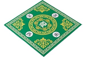 YINIUREN Mahjong Mat Game Table Mat Suitable for Mahjong Tile Game Poker Game Domino Game Game Mat is Made of Rubber Material (Green, 31.5 inches)
