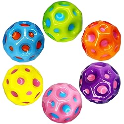 PAKSPAK 6 Pack Moon Space Ball, Bouncy Balls for