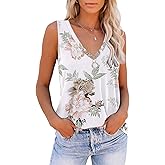 ETCYY Women's Sleeveless V Neck Tank Tops Summer Trendy 2026 Causal Cute Printed Loose Fit Workout Athletic Yoga Shirts