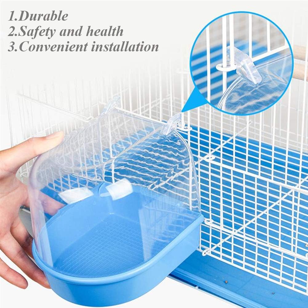 kathson Parrot Bath Box Bird Cage Accessory Supplies Bathing Tub Bath for Pet Brids Canary Budgies Parrot (Random Color) : Pet Supplies