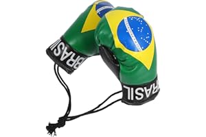 LALAFINA Mini Brazil Flag Boxing Glove Keychain Pair Small Hanging Boxing Gloves Car Ornament Sports Souvenir