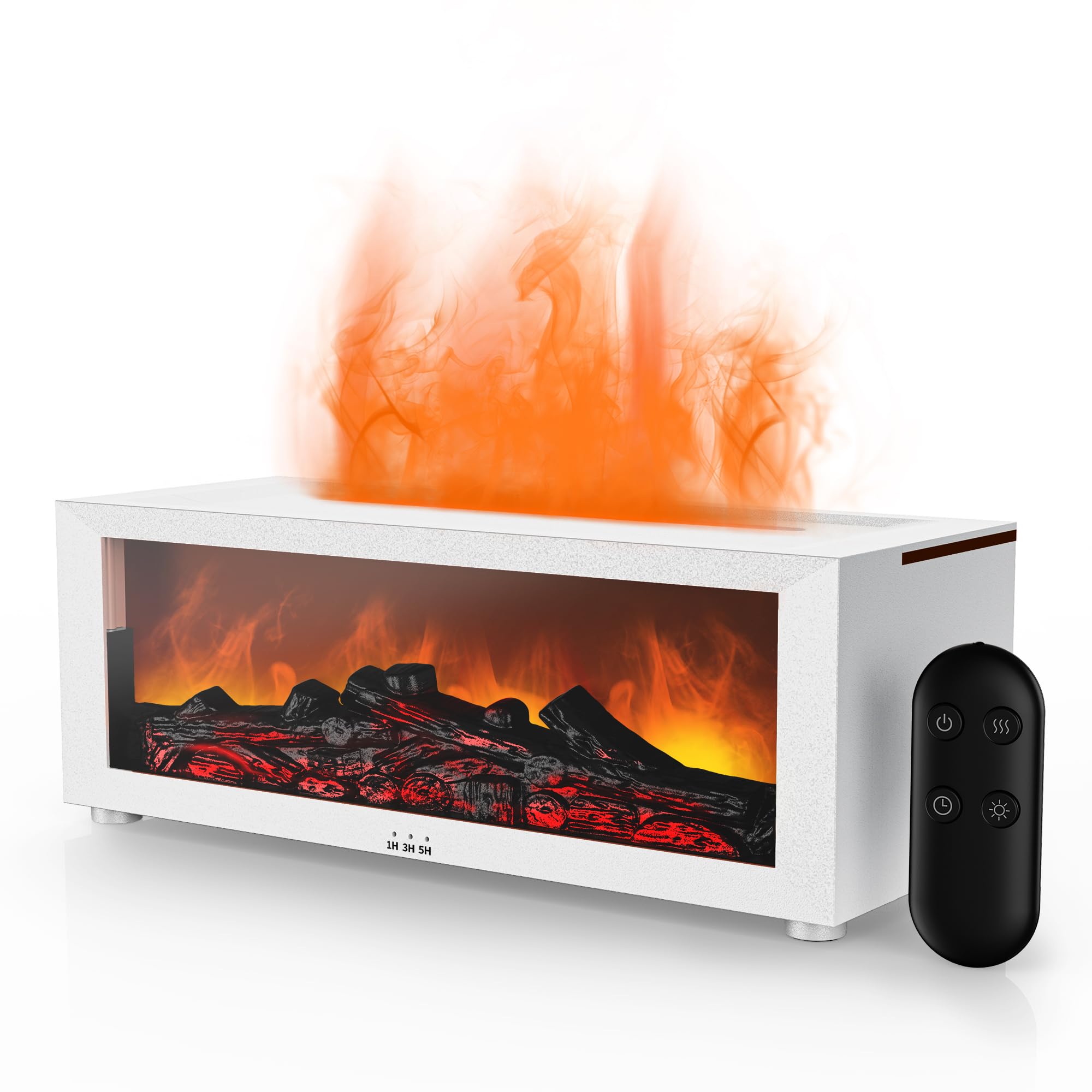 Photo 1 of TMEHM Fireplace Flame Air Diffuser Humidifier,7 Colors Aromatherapy Essential Oil Diffuser,Ultrasonic Aroma Humidifier with Timer for Home,Bedroom,Office,Yoga (WhiteA, L)