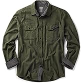 CQR Men's 100% All Cotton Button Down Flannel Shirts, Long Sleeve Brushed Warm Soft Casual Outdoor Plaid Shirt