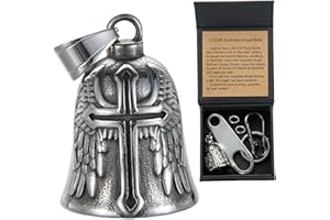 CTZSR Motorcycle Bell Guardian Angel Charm - Weather-resistant Good Luck Gremlin Bells With Gift Box, Legend Card, Keychain, Hanger
