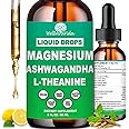 Cortisol Supplements for Women & Men, Cortisol Calm Detox Manager Reducer w. Magnesium Ksm-66 Ashwagandha L-Theanine Vitmain D3 K2 B6, Cortisol Liquid Drop for Recess Mood & Hormone Balance, Lemonade