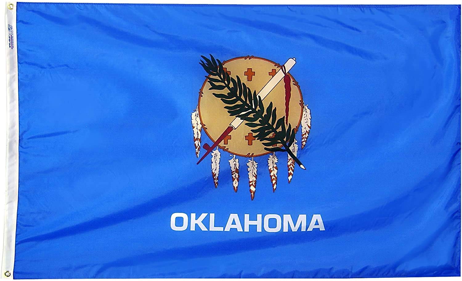 Annin Oklahoma State Flag 3x5 ft. Nylon SolarGuard Nyl-Glo 100% Made in USA to Official State Design Specifications Flagmakers. Model 144360 โ image 1