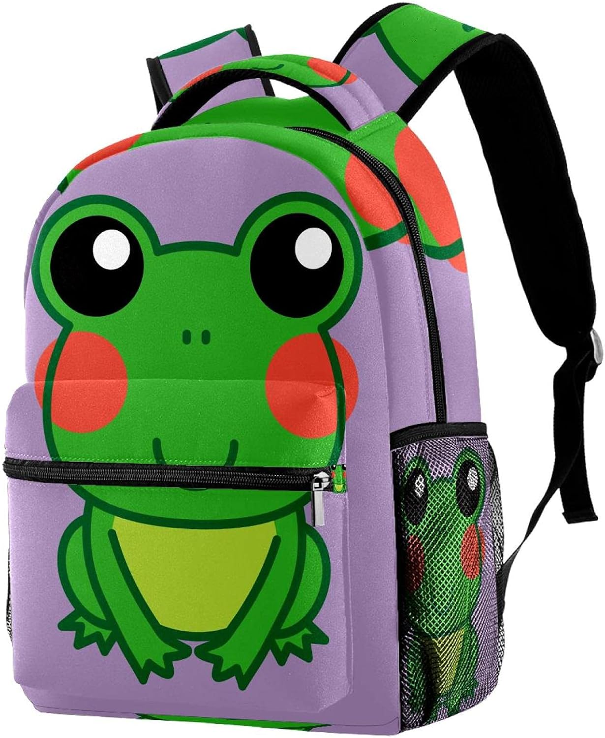 Cute Frog Purple Durable Laptop backpack For Student Girl Boy, Bag For
