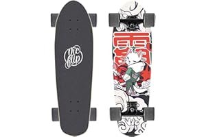 One Leopard Complete Cruiser Skateboard for Kids, Teens & Adults – 7-Ply Maple Deck, Double Kicktails, Concave Design – Inclu
