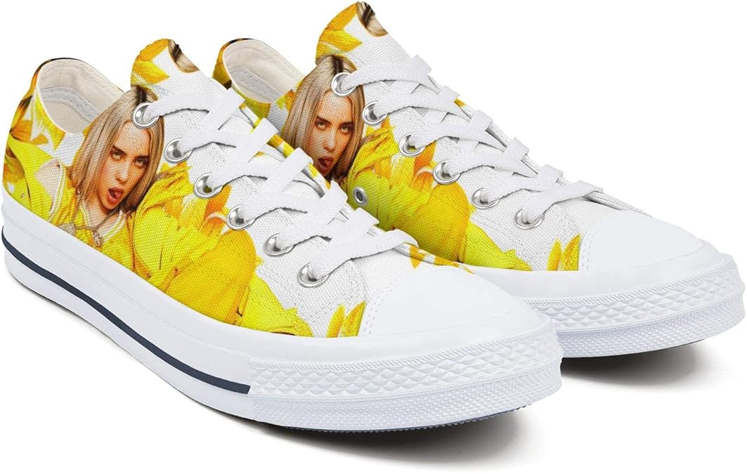 Billie-Eilish-Poster-Logo- Canvas Shoes for Women,Canvas Low Tops Classic Casual Lace Up Cap Toe 