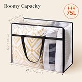 Lifewit 4 Pack Clear Plastic Storage Bags 75L Foldable Wardrobe Organizer view 3