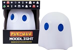 Fizz Creations Pac-Man Colour-Changing Ghost Mood Light – 3D Silicone Touch-Sensitive LED Lamp, 9.9cm Tall, Officially Licensed Retro Arcade Decor, Perfect for Gaming & Bedroom Ambience.