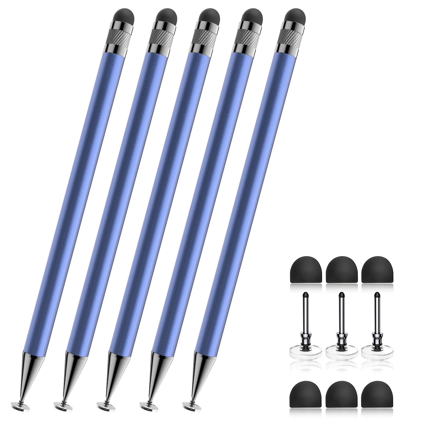 Photo 1 of Bopomofo Stylus (5 Pcs),2-in-1 Stylus Pen for Touchscreen, High Precision and Sensitivity, Suitable for iPhone/ipad/Android Tablets, Compatible with All Touch Screens,Blue