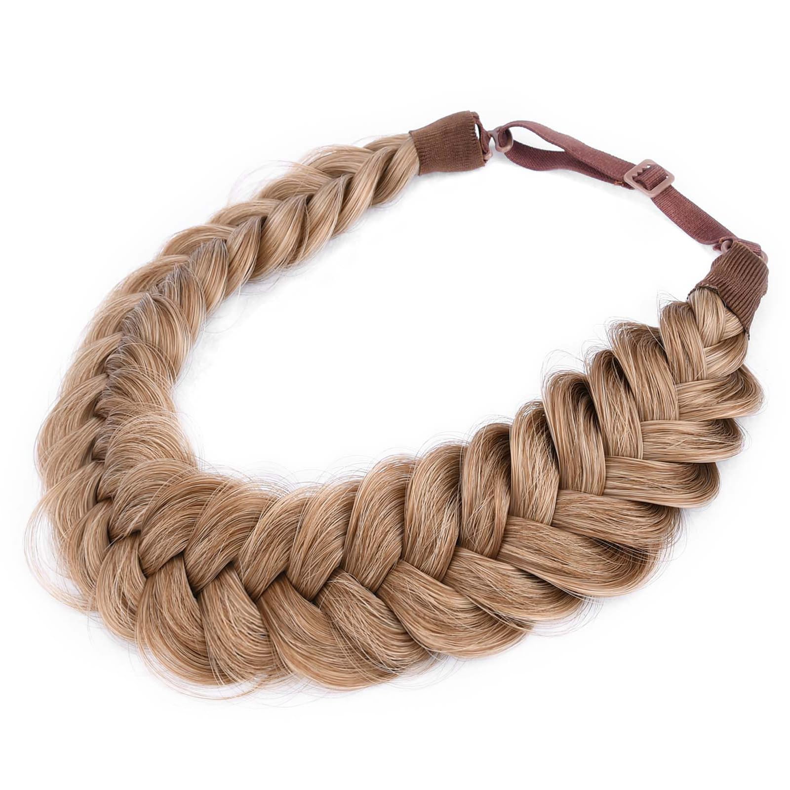 Gledola Messy Synthetic Hair Braided Headband Classic Chunky Wide Plaited Headband for Women Girl Beauty (Dirty Blonde) — image 1