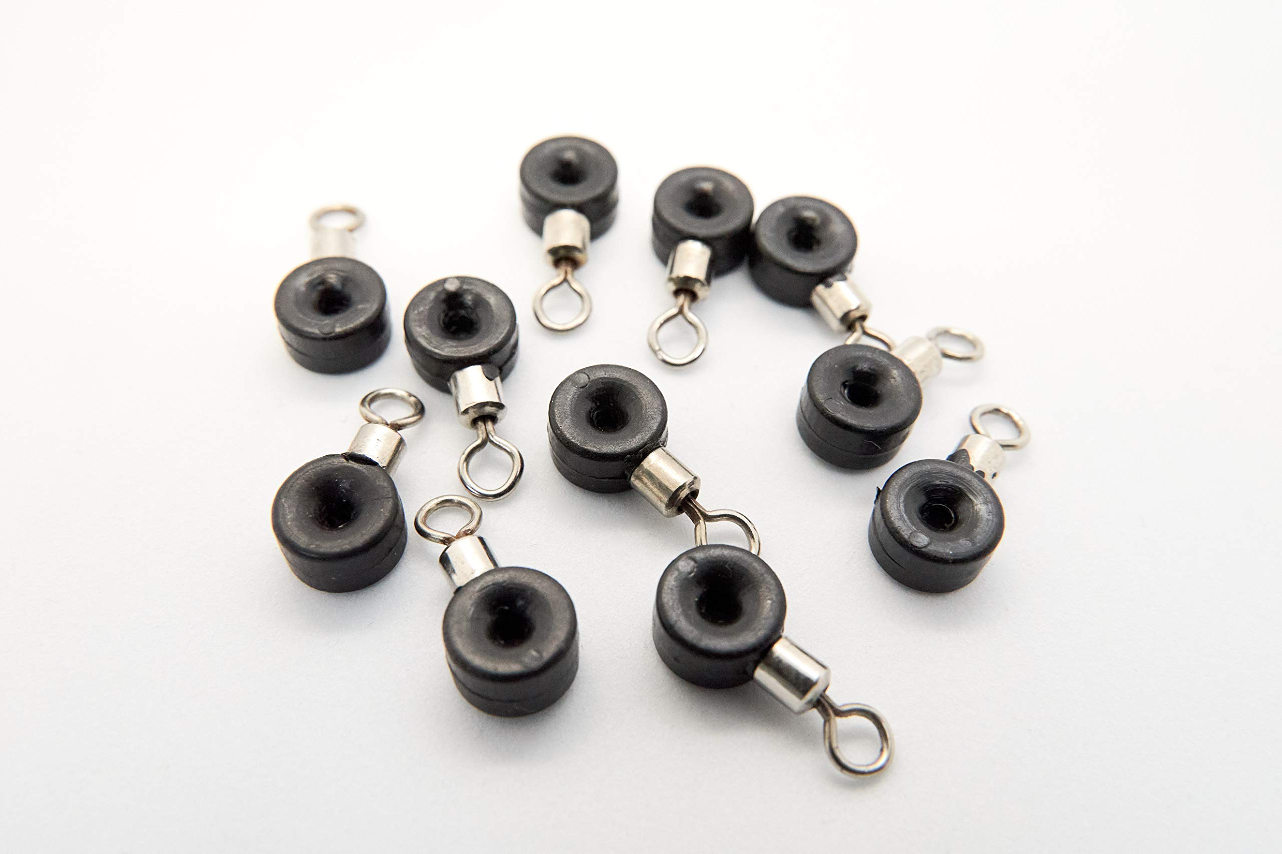 Power Cast Sea Fishing Rig Making Pulley Swivel/Pulley Clips/Pulley Beads/Sliding Swivels (BLACK) (25)