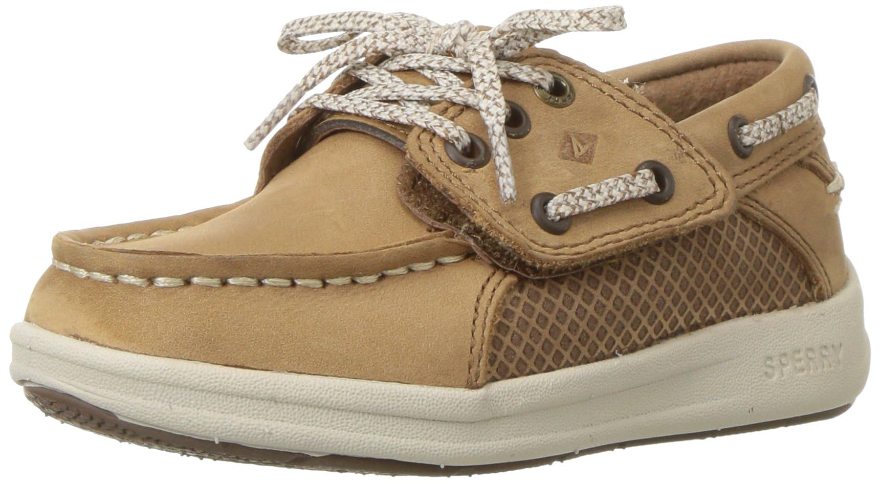 Sperry boys Gamefish Jr Boat Shoe, Dark Tan, 7.5 Wide Little Kid US Image