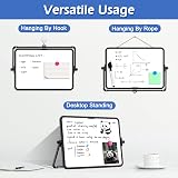 DOLLAR BOSS Small Whiteboard Double-Sided with Stand A4 21x30cm Magnetic Dry view 2