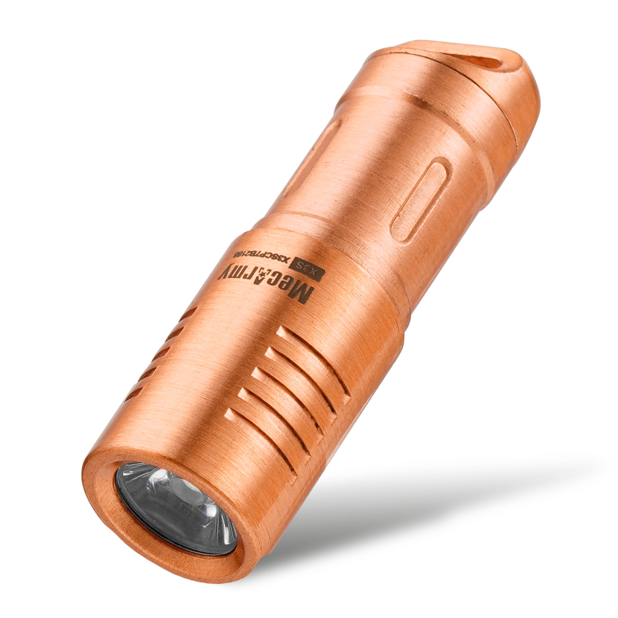 MecArmy X3S Copper/Brass Handheld Mini Keychain EDC Flashlight with Micro USB Charging | Portable Rechargeable Everyday Carry Keychain Torch|130 lumens Outdoor Waterproof Lamp (Copper) — image 1