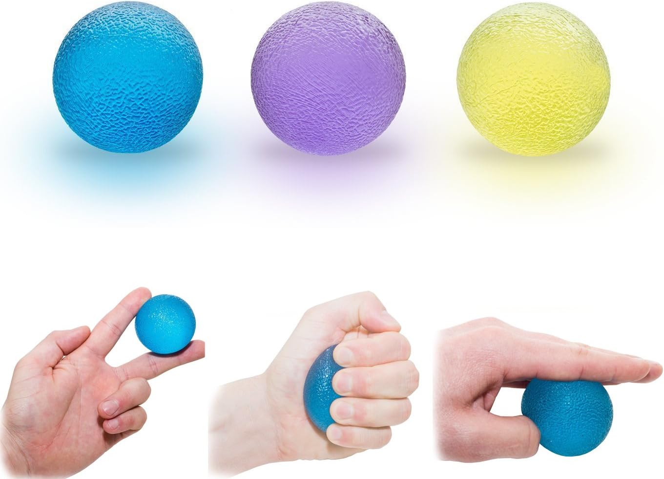 Therapy Grip Balls Relieves Stresses Strengthen Fingers Palm Forearms