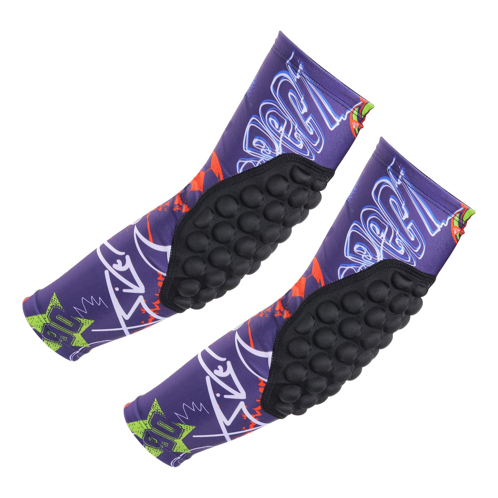 PATIKIL Youth Elbow Pads, 2Pack Compression Arm Protective Sleeve Basketball Guard Pads for Sports Baseball Football Volleyball, Purple, YS