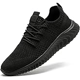 CMNZHK Mens Running Shoes Tennis Black Walking Sneakers Gym Workout Slip On Athletic Fashion Sports Lightweight Breathable Jogging Shoes Size 12