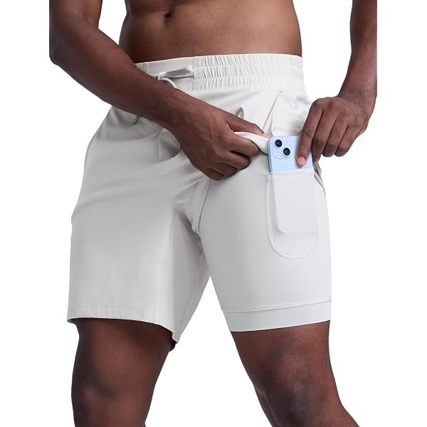 CRZ YOGA Short Running Homme Avec Doublure - Léger Et Confortable 18 Cm/23 Cm