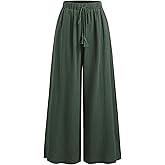 CIDER Women's High Waisted Wide Leg Pants with Pockets Drawstring Palazzo Business Casual Dress Pants Loose Trousers