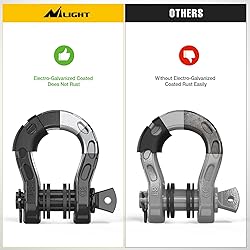 Nilight 2 Pack 3/4" Mega D-Ring Shackle with