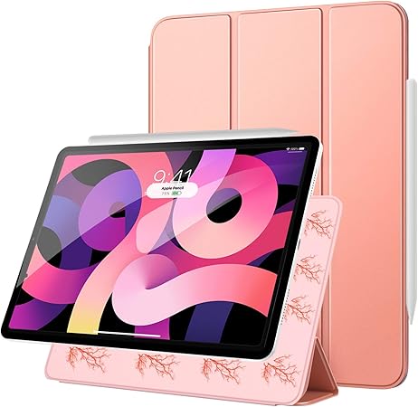 Moko Magnetic Smart Folio Case Fit Ipad Air 4th Generation 2020 Ipad 10 9 2020 Ipad Pro 11 2018 Support Apple Pencil 2 Pair Charging Lightweight Trifold Stand Cover Auto Wake Sleep Rose Gold Amazon Co Uk Computers