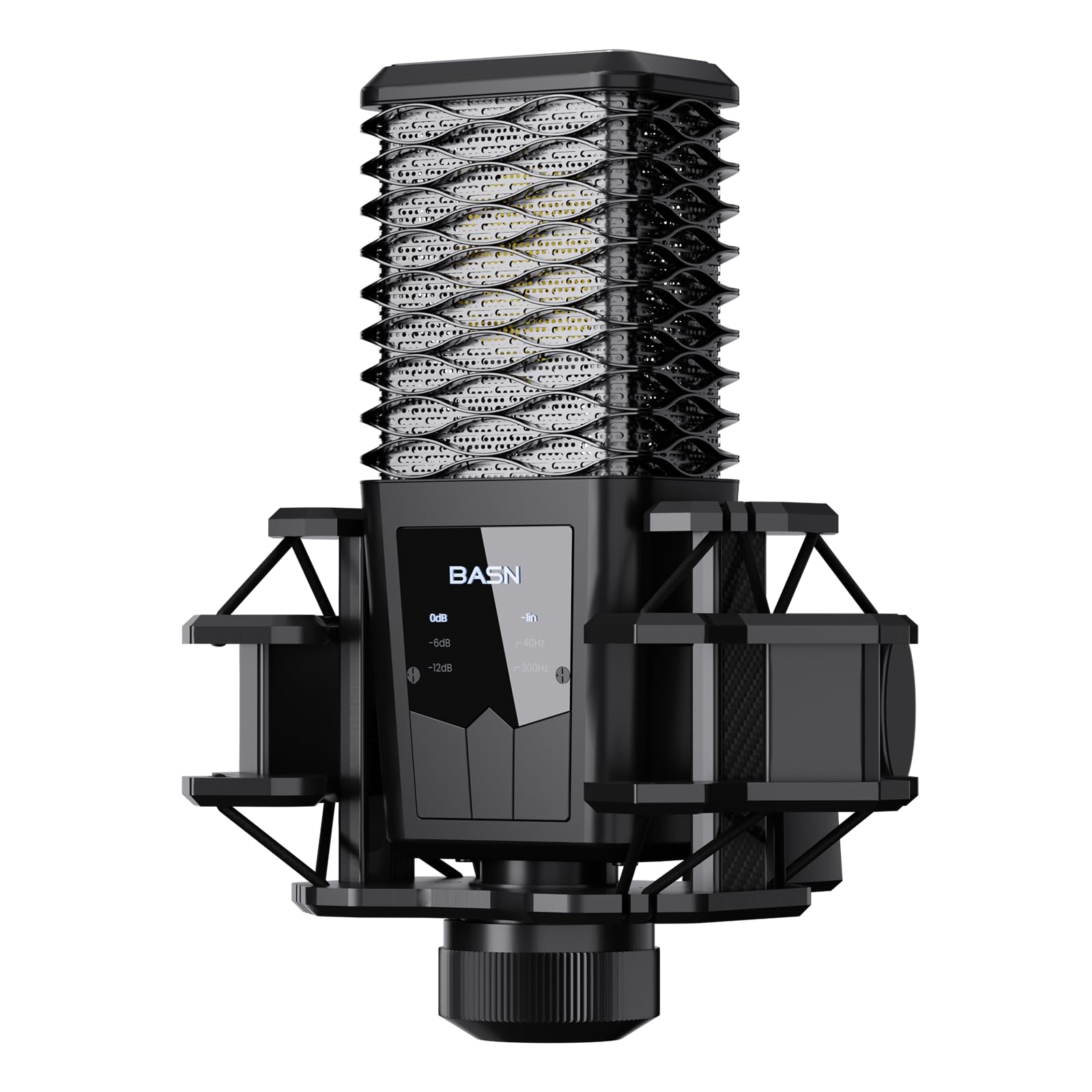 Photo 1 of BASN BMS2 Large Diaphragm Cardioid Pickup Studio Condenser XLR Microphone Suitable for Recording, Podcasting, Singing, Streaming (Black)