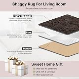 Aspire Homeware Round Rug 120x120cm Brown Anti Slip Shaggy Thick Pile view 3