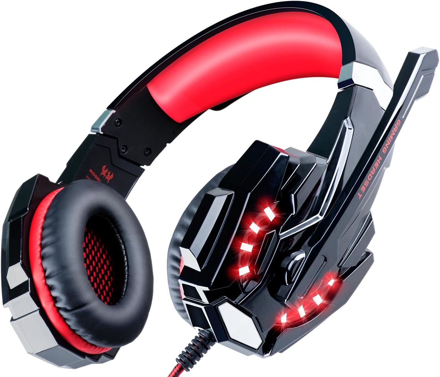 JAMSWALL Gaming Headset 3.5mm Wired Over-head Stereo Headphone with Mic Microphone Volume Control for PS4 Xbox One PC Laptop Smartphone