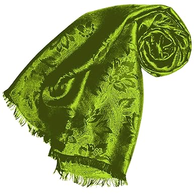 Lorenzo Cana High End Luxus Schal Luxustuch elegant gewebt in Damast Webung florales Paisley Muster aus Viskose mit Seide 55 