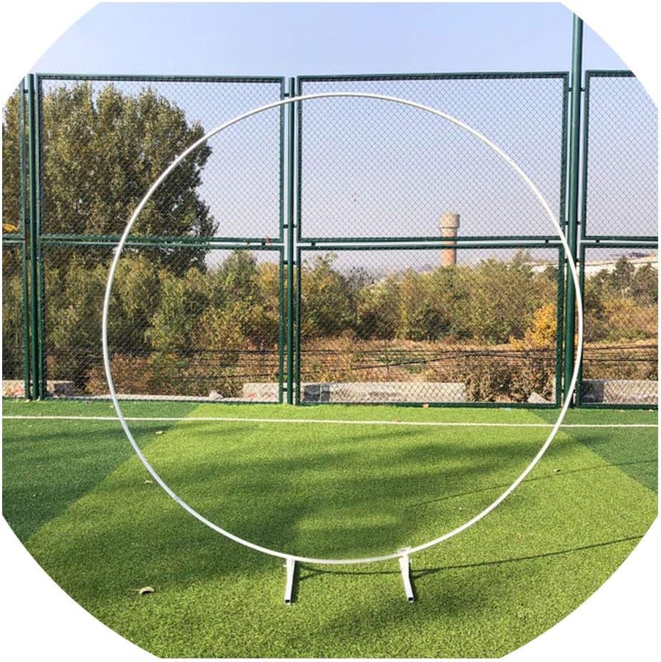 Goodbye Baby Party Wedding Props Decor Wrought Iron Round Ring Arch Backdrop Round Arch Lawn Silk Artificial Flower Row Stand Wall Shelf,White,1 M