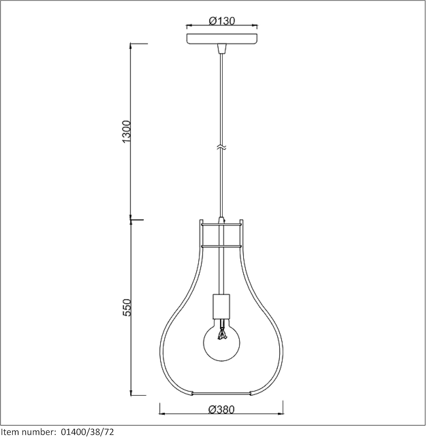 LUCIDE BODO - Pendant Light - diameter 38 cm - 1xE27 - Light Wood, Light Wood Look, 38 x 38 x 195 cm - Image 5