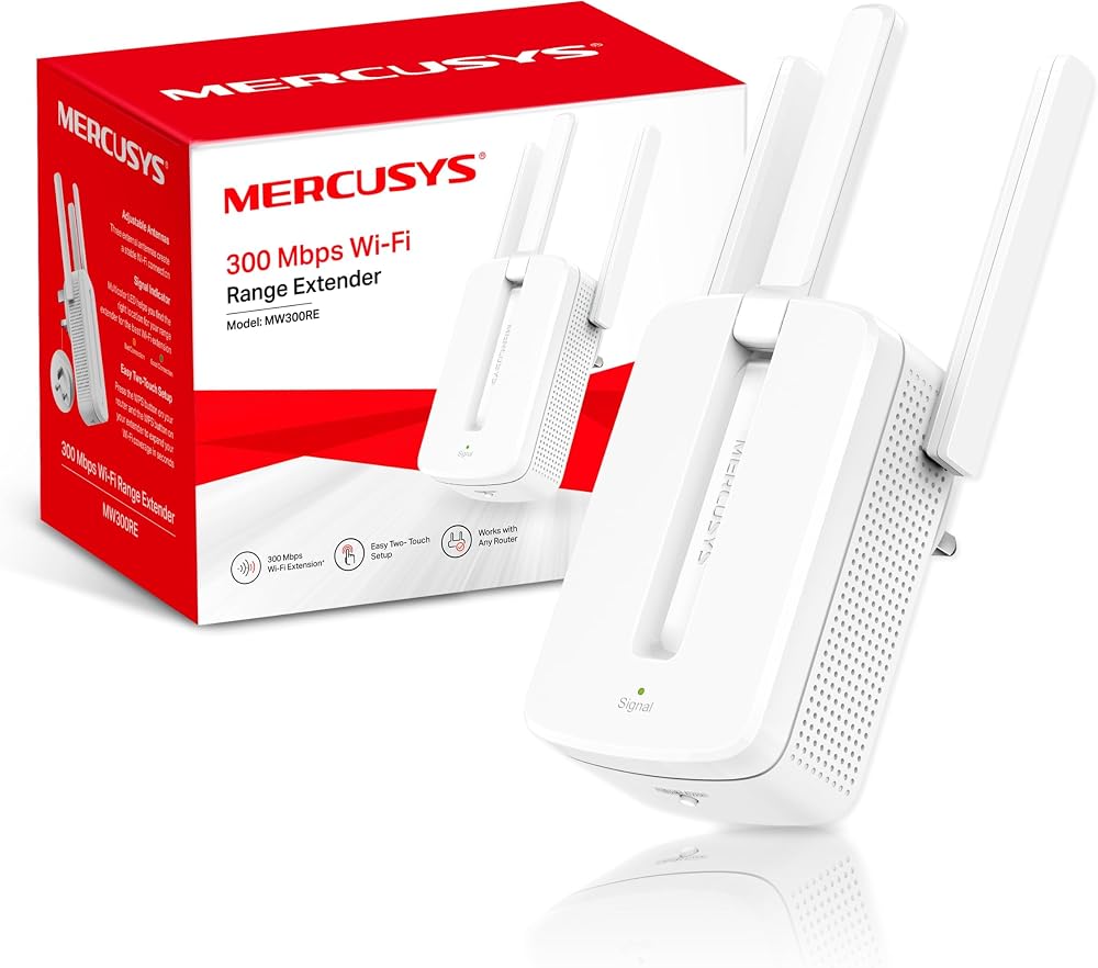 MERCUSYS MW300RE WiFi Extender Booster 300Mbps Whole Home Coverage Wall-Plug 3