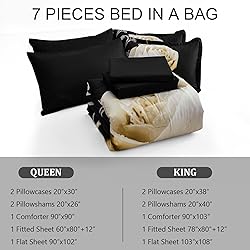 White Comforter Set King 7 Piece Bed in a Bag White