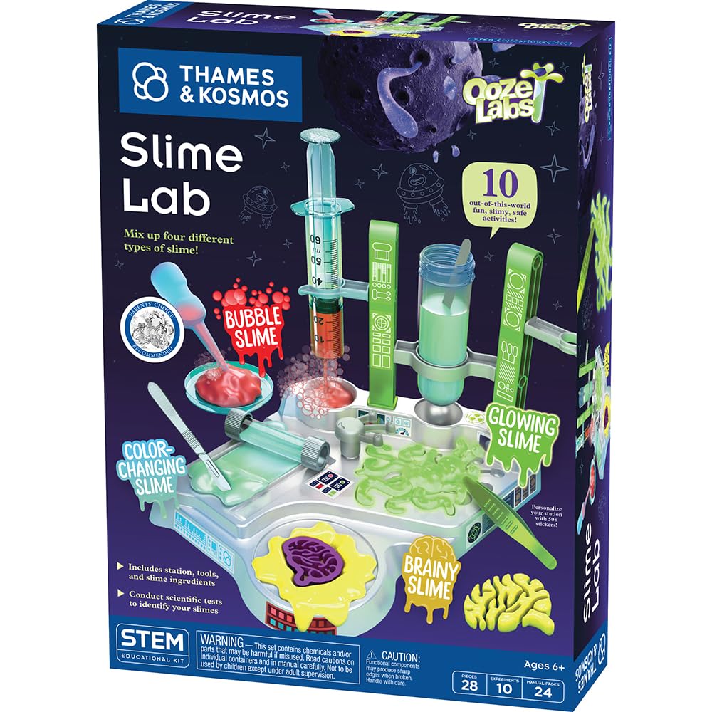 Thames & Kosmos Ooze Labs Alien Slime Lab, Kids Science Kit, Learning Resources for Chemistry, STEM Toys for Science Experiments, Age 6+