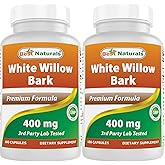 Best Naturals White Willow Bark 400 mg 180 Capsules (180 Count (Pack of 2))