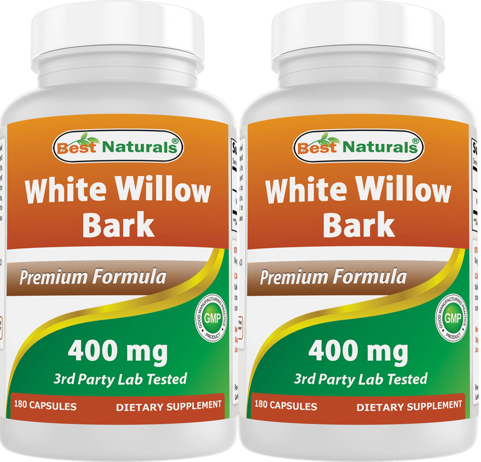 Best Naturals White Willow Bark 400 mg 180 Capsules (180 Count (Pack of 2))