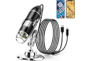 Leipan Digital Microscope - 50X-1600X Portable USB Microscope with Adjustable Stand, Compatible with iPhone, iPad, Android